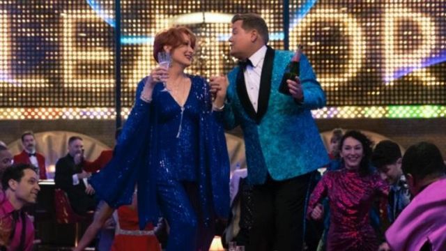 Blue Sequin Blazer worn by Barry Glickman (James Corden) in The Prom movie wardrobe
