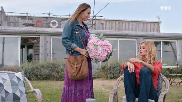 Long dress with small patterns worn by Rose Latour (Vanessa Demouy) in Tomorrow belongs to us (Episode 768)