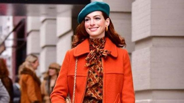 Orange Coat worn by Lexi (Anne Hathaway) in Modern Love TV series (Season 1 Episode 3)