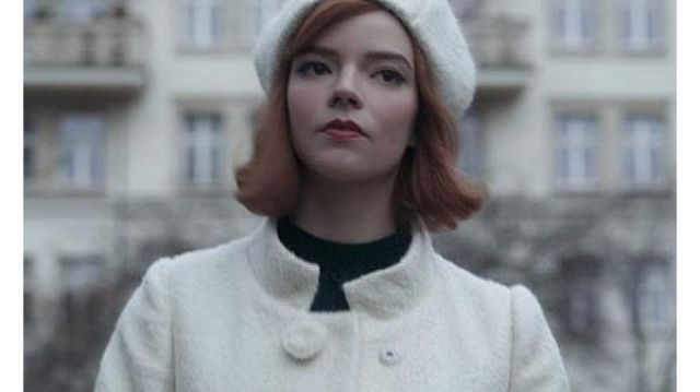White Wool Beanie worn by Beth Harmon (Anya Taylor-Joy) in The Queen's Gambit (Season 1 Episode 7)