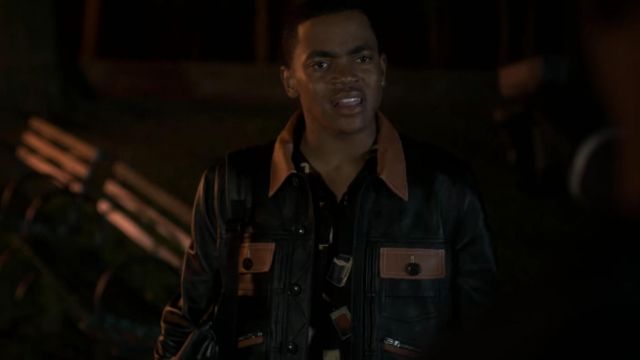 Amiri Leather Jacket worn by Tariq St. Patrick (Michael Rainey Jr.) in Power Book II: Ghost TV series (S01E10)