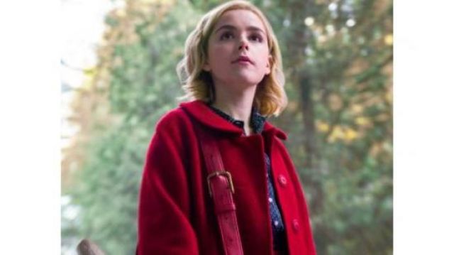 Red Coat used by Kiernan Shipka in Chilling Adventures of Sabrina (S01E01)