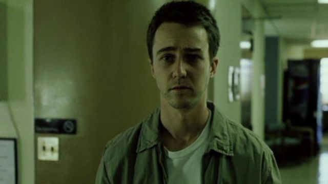 Vintage White T-shirt Narrator or Narrator Style of The Narrator (Edward Norton) in Fight Club