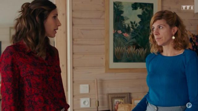 Shirt speckled black and red Morgane Guého (Marie Catrix) in Tomorrow belongs to us (Episode 839)