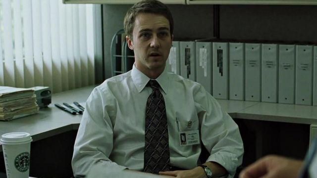 White shirt with pocket worn by The Narrator (Edward Norton) as seen in Fight Club movie wardrobe