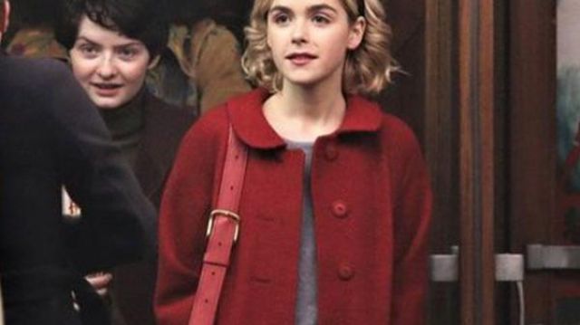 Red Coat worn by Sabrina Spellman (Kiernan Shipka) as seen in Chill­ing Ad­ven­tures of Sab­ri­na TV series (Season 1 Episode 1)