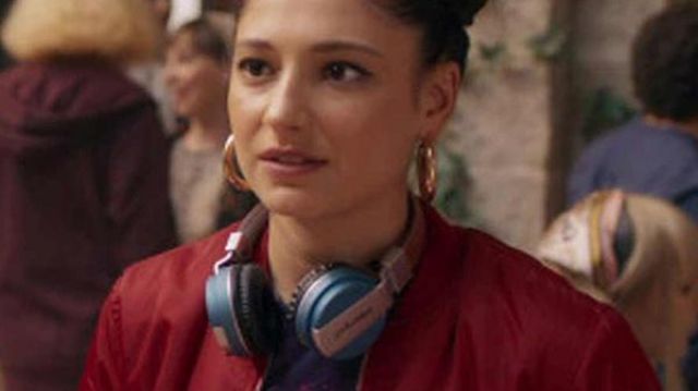 Pull&Bear Red Bomber Jacket worn by Musa (Elisha Applebaum) in Fate: The Winx Saga (Season 1 Episode 2)