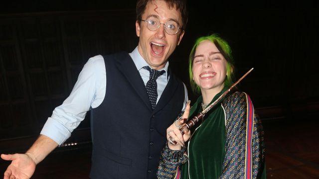 Gucci Track jacket worn by Billie Eilish backstage at "Harry Potter and The Cursed Child, Parts 1 & 2" on Broadway at The Lyric Theatre on September 29, 2019