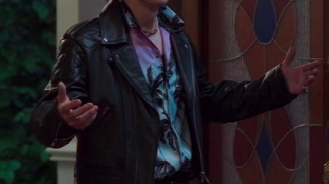 Hawaiian tropical palm printed shirt worn by Pietro (Evan Peters) in WandaVision TV show wardrobe (Season 1 Episode 5)