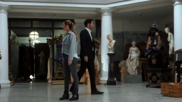 Leather boots worn by Chloe (Lauren German) in Lucifer (S03E24)