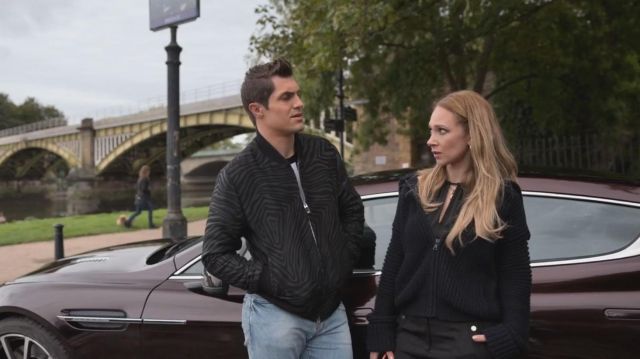Giorgio Armani Denim Zebra Print Bomber Jacket worn by Jamie Tartt (Phil Dunster) in Ted Lasso (S01E06)