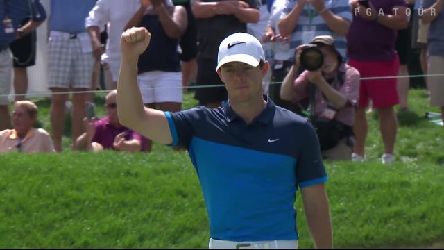 Polo worn by Rory McIlroy in the video Rory McIlroy holes an impressive putt for birdie at the Memorial