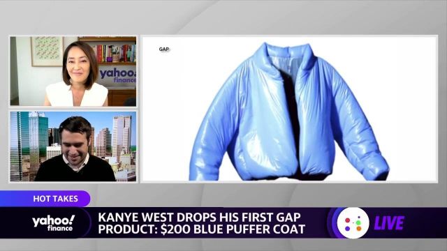 Blue Puffer Jacket Of Kanye West In Kanye West S Yeezy Gap Jacket For 200 Sells Out In Just A Few Hours Spotern