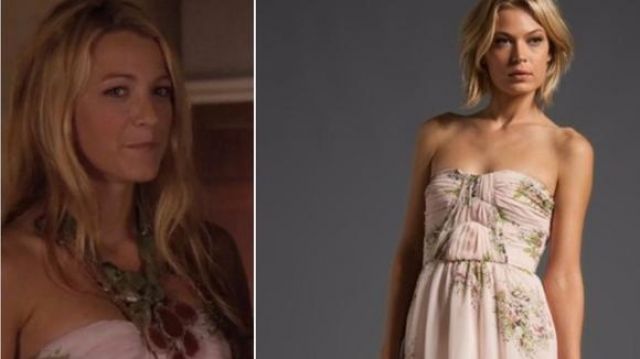 La robe bustier Cynthia Vincent portée par Serena van der Woodsen (Blake Lively) dans la série Gossip Girl (Saison 5 Episode 3) 