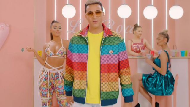 Veste Gucci Multicolore porté par L'Algérino dans L'Algérino feat Tayna - La Boca (Clip Officiel)
