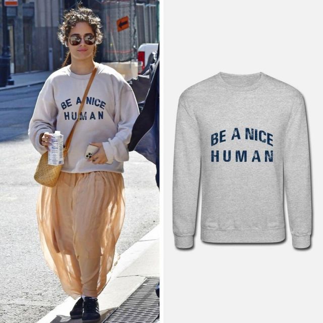 Be a Nice Human Crewneck Sweatshirt of Camila Cabello on the Instagram account @khantdesigns
