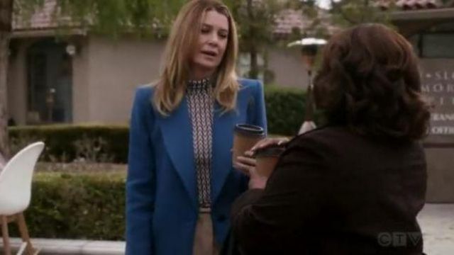 Valentino V-Print Jersey worn by Dr. Meredith Grey (Ellen Pompeo) in Grey's Anatomy TV series (S15E22)