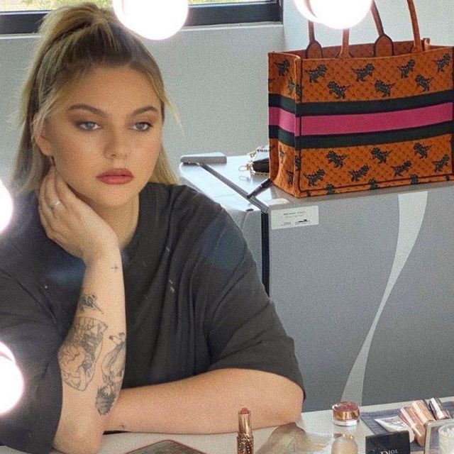 The tote bag Dior de Louane on the account Instagram of @watchoutforthetornado