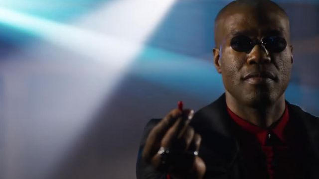 Clip On Nose sunglasses worn by Morpheus (Yahya Abdul-Mateen II) as seen in The Matrix Resurrections movie