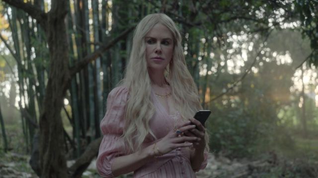 Cult Gaia Willow Eyelet Dress worn by Masha Dmitrichenko (Nicole Kidman) as seen in Nine Perfect Strangers wardrobe (Season 1 Episode 5)