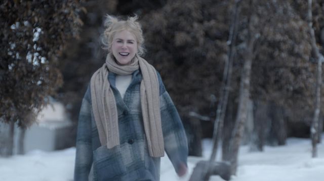 Isabel Marant Etoile Elomia plaid coat worn by Masha Dmitrichenko (Nicole Kidman) as seen in Nine Perfect Strangers wardrobe (S01E06)