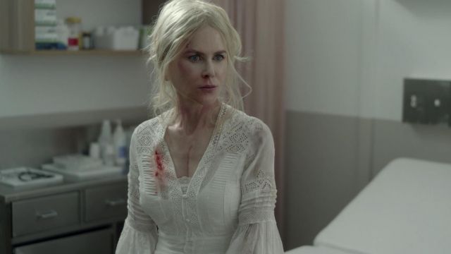 Free People Synthetic Lisa Midi Dress in white worn by Masha Dmitrichenko (Nicole Kidman) as seen in Nine Perfect Strangers wardrobe (S01E07)