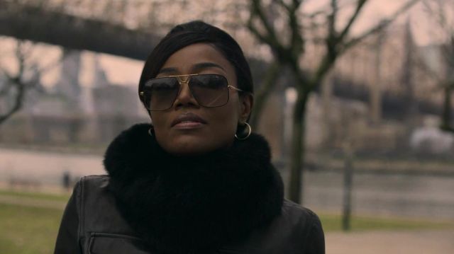 Cazal Legends 725 in gold and black sunglasses worn by Raquel Thomas (Patina Miller) as seen in Power Book III: Raising Kanan (S01E08)