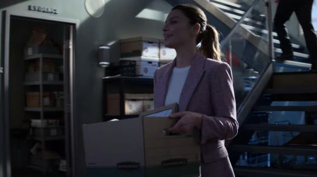 Veronica Beard Beacon Dickey cotton and wool-blend blazer in pink worn by Chloe Decker (Lauren German) as seen in Lucifer (S06E10)