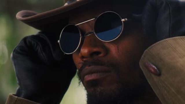 The round glasses worn by Django (Jamie Foxx) in the wardrobe of the film Django Unchained