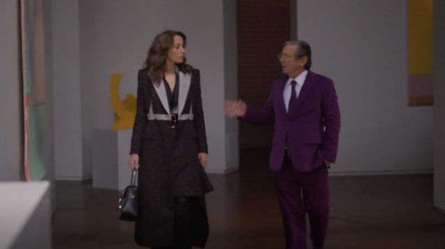 Alexander McQueen Double-Breasted Donegal Coat worn by Bette Porter (Jennifer Beals) as seen in The L Word: Generation Q (Season 2 Episode 1)