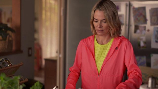 Adidas windbreaker in pink worn by Alice Pieszecki (Leisha Hailey) as seen in The L Word: Generation Q outfits (Season 2 Episode 3)