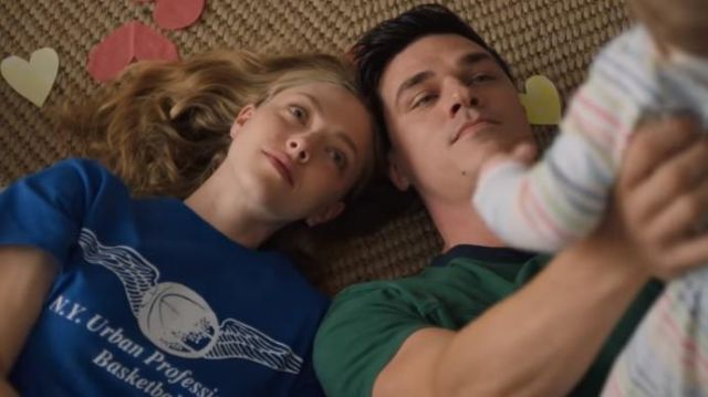 NY Urban Professional Basketball T-Shirt in blue worn by Julie Davis (Amanda Seyfried) in A Mouthful of Air movie