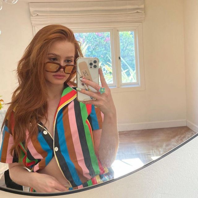 Tortoise Sunglasses worn by Madelaine Petsch on her Instagram account @madelame