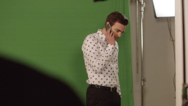 Printed white shirt worn by Cary Dubek (Drew Tarver) as seen in The Other Two outfits (Season 2 Episode 1)