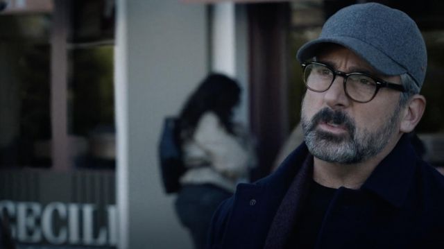 Zegna XXX Dark Grey Cashmere Cap worn by Mitch Kessler (Steve Carell) as seen in The Morning Show TV series outfits (S02E03)