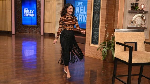 Tory Burch Black Skirt w/ Fringe worn by Vanessa Hudgens as seen in LIVE  with Kelly and Ryan | Spotern