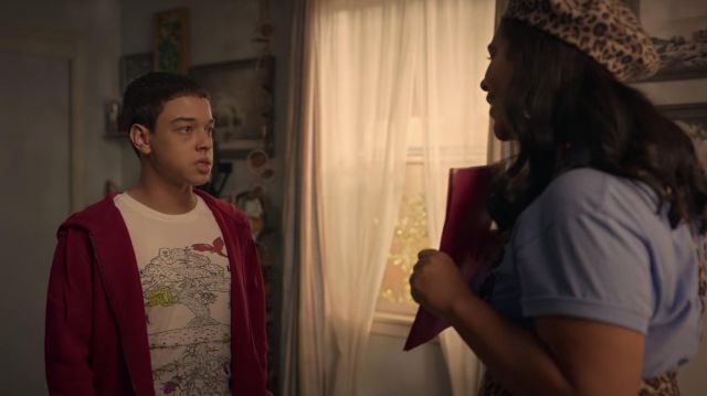Levi's Tree Print Graphic Tee worn by as seen in On My Block Tv series outfits (S04E02) 