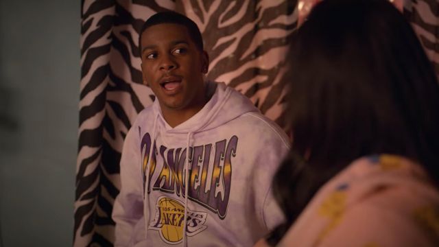 Los Angeles Lakers Tie and Dye Hoodie worn by Jamal Turner (Brett Gray) as seen in On My Block (S04E05)