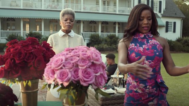 Chiara Boni La Petite Robe Floral Halter Robe portée par Leah Franklin-Dupont (Nadine Ellis) comme on le voit dans Notre Genre de Gens de l&#39;émission de Télévision (Saison 1 Épisode 3)