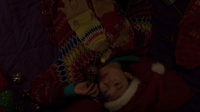 Blizzard Bay Otters in Sweaters Ugly Christmas Sweater worn by Nora (Awkwafina) as seen in Awkwafina is Nora From Queens TV series (S02E07)