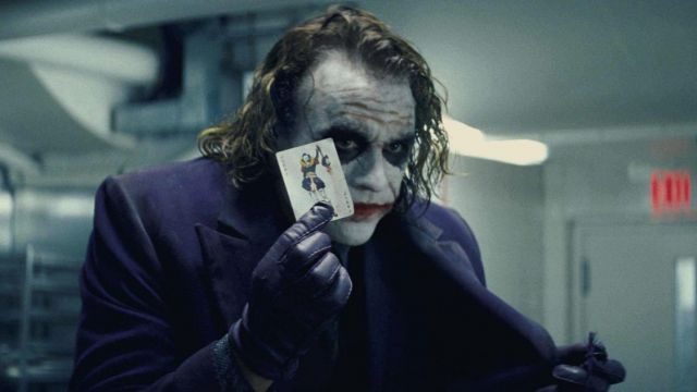 Playing card of Joker (Heath Ledger) as seen in The Dark Knight