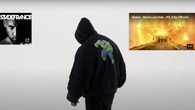 Le hoodie à Imprimé Hulk Balenciaga porté par Booba dans son clip Variant