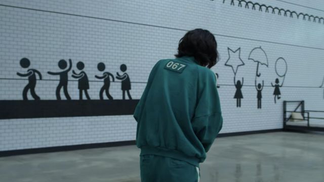 Two Piece Track Suit Set with 067 worn by Kang Sae-byeok (HoYeon Jung) as seen in Squid Game TV series outfits (Season 1 Episode 8)