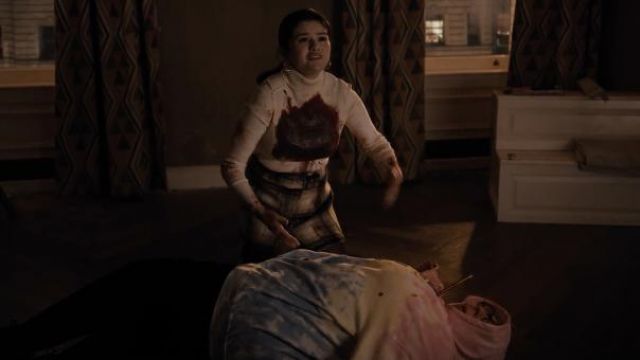 Free People Menswear Ari Wrap Skirt worn by Mabel Mora (Selena Gomez) as seen in Only Murders in the Building TV show wardrobe (Season 1 Episode 10)