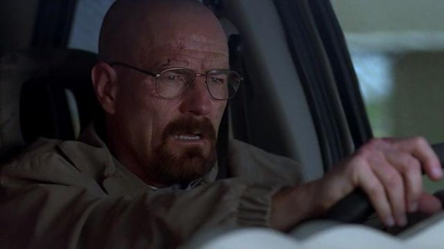 La réplique du visage de Walter White (Bryan Cranston) dans Breaking Bad (S04E11)