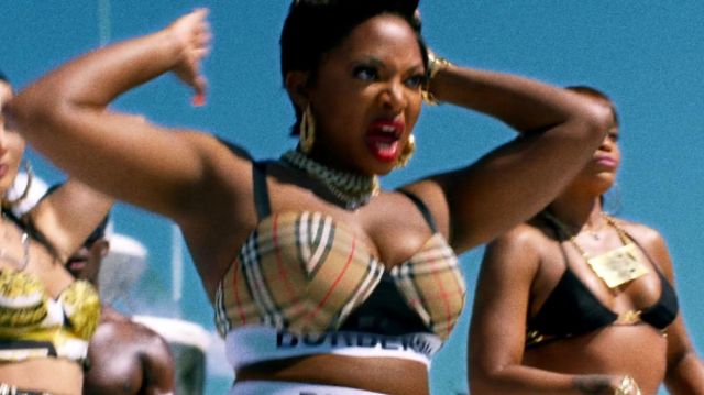 Burberry Synthetic Logo Vintage Check Bra worn by Da Thrill (Naturi  Naughton) as seen in Queens TV series outfits (S01E01)