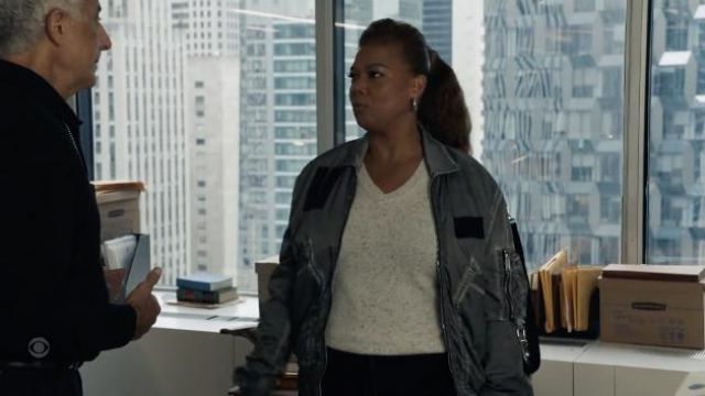 Dsquared2 faded-effect zipped jacket worn by Robyn McCall (Queen Latifah) as seen in The Equalizer TV show outfits (S02E03)