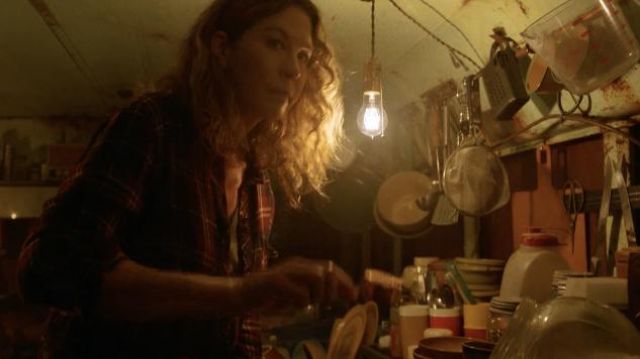 Rails long sleeve plaid button down shirt worn by June (Jenna Elfman) as seen in Fear the Walking Dead TV show wardrobe (Season 7 Episode 3)