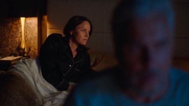 Kiki de Montparnasse Silk Long Sleeve Pajamas in black worn by Sara Sidle (Jorja Fox) as seen in CSI: Vegas TV series wardrobe (S01E03)