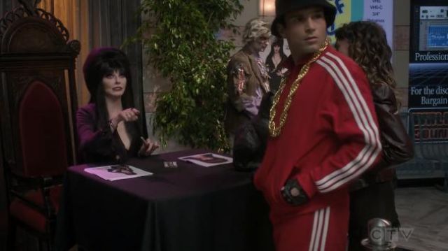 Adidas Adicolor Firebird tracksuit in red worn by Barry Goldberg (Troy Gentile) as seen in The Goldbergs TV series outfits (Season 9 Episode 6)